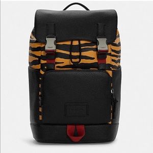 COACH NWT TRACK BACKPACK WITH TIGER PRINT
